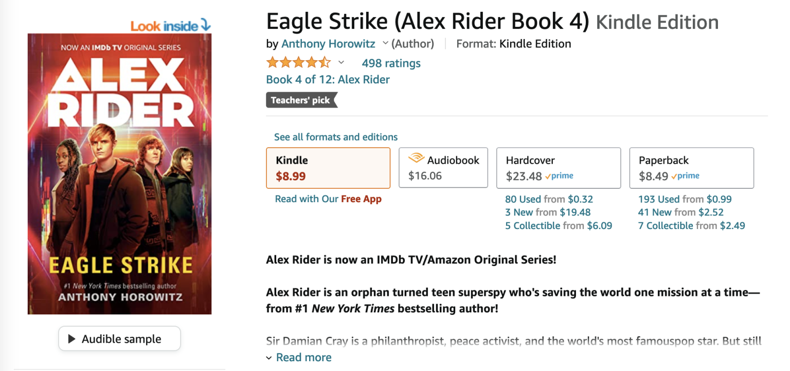 Alex Rider S2 Eagle Strike Book Cover