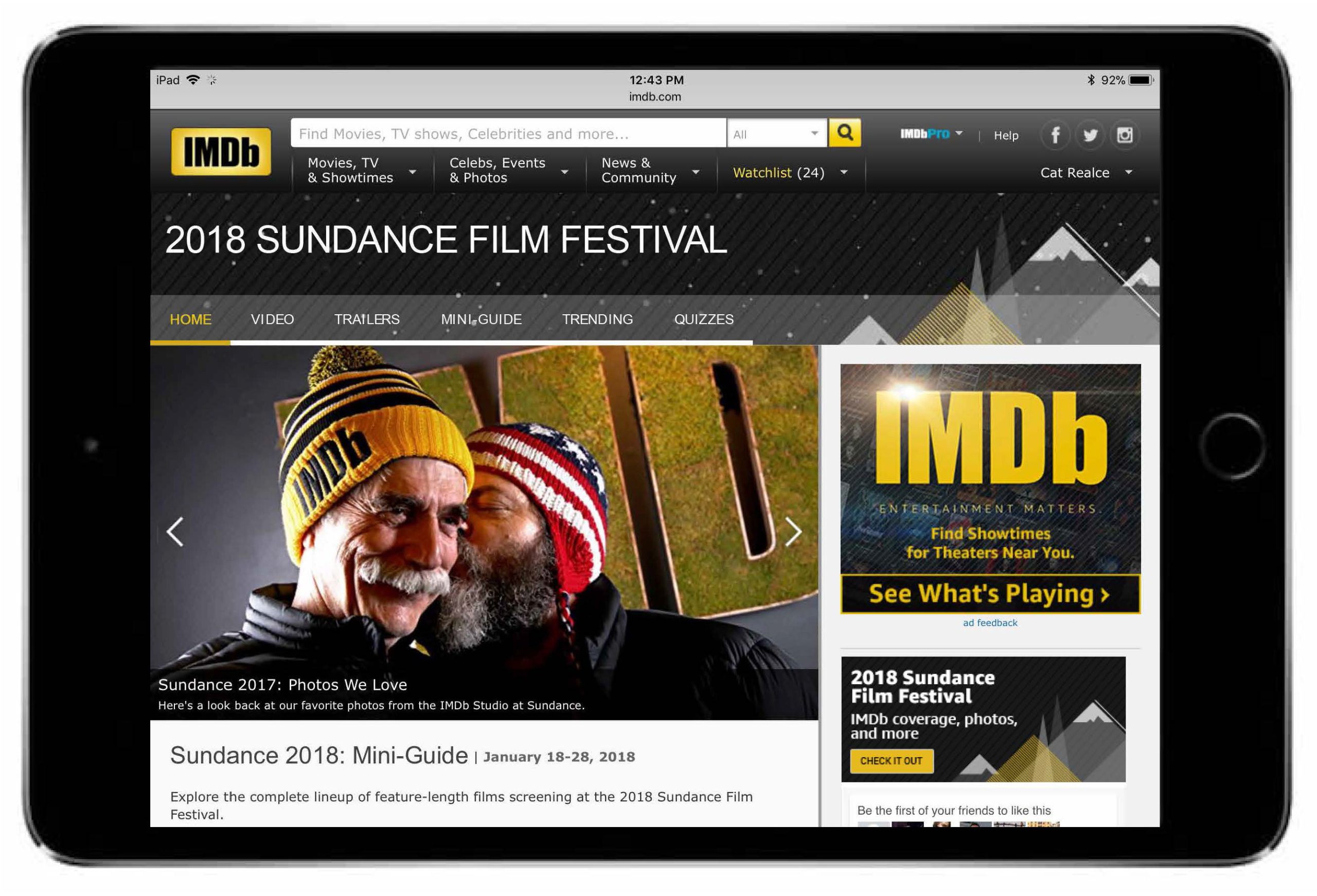 Sundance Film Festival 2018 Tablet Experience