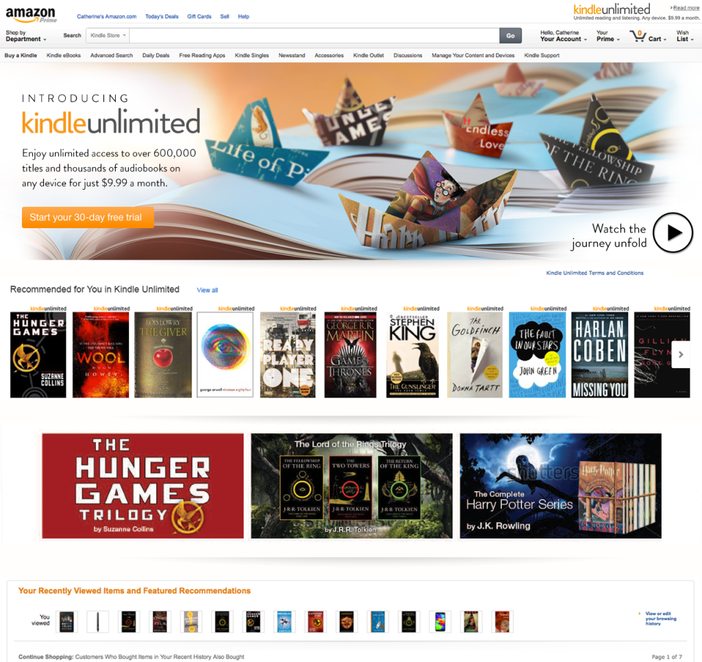 Kindle Unlimited Landing Page