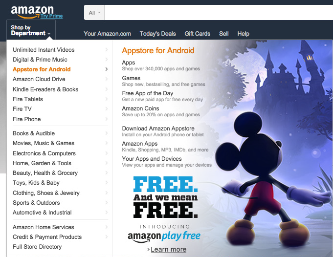 Amazon Underground - Play Free Amazon Gateway Early Ideation