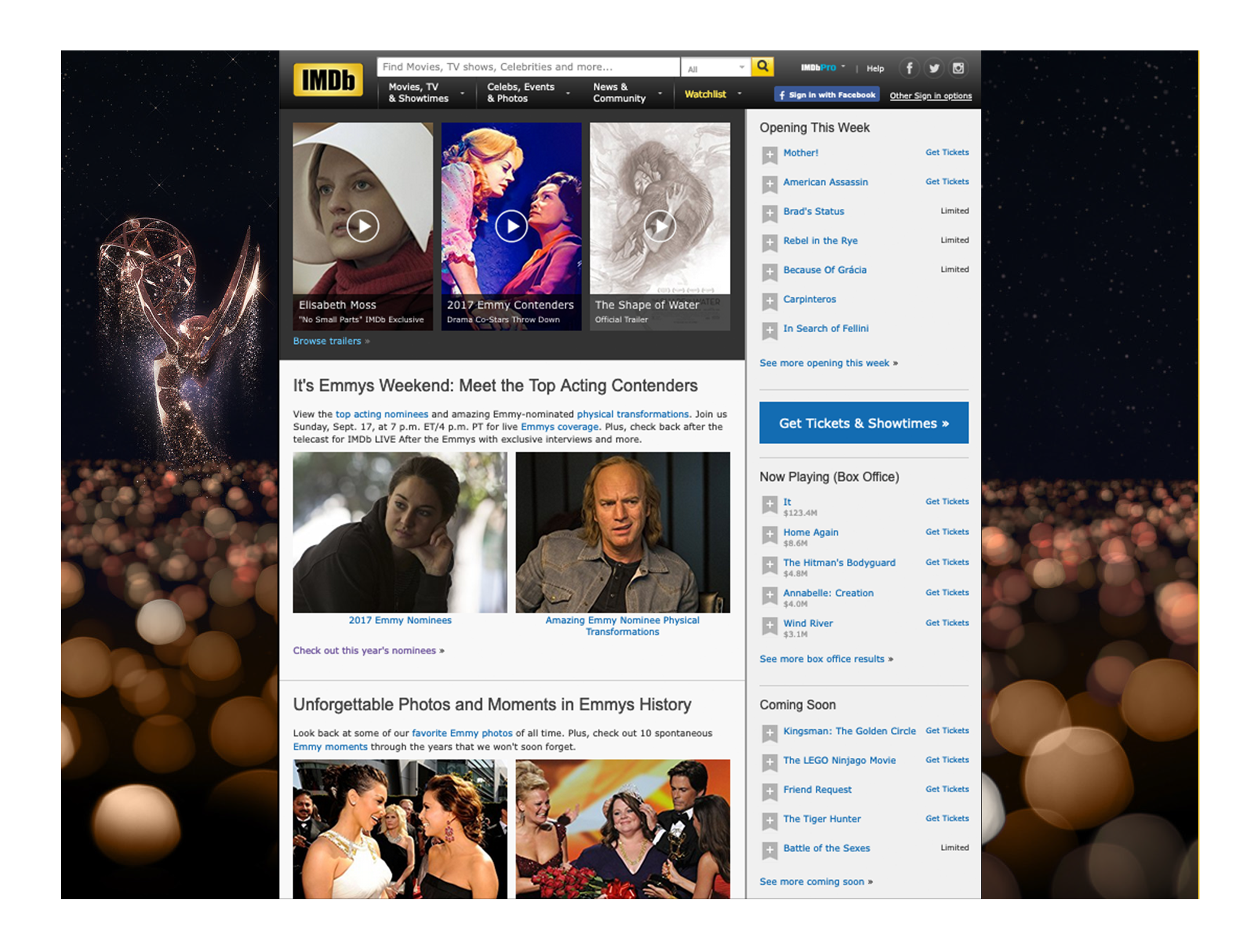 Emmys 2017 IMDb Landing Page Wrap