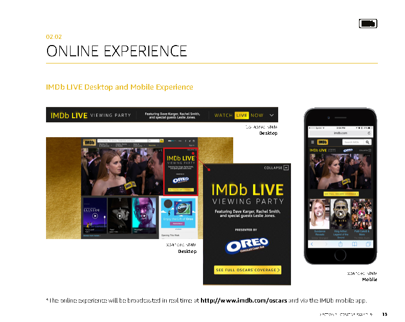 IMDb LIVE Viewing Party Online Experience UX/UI
