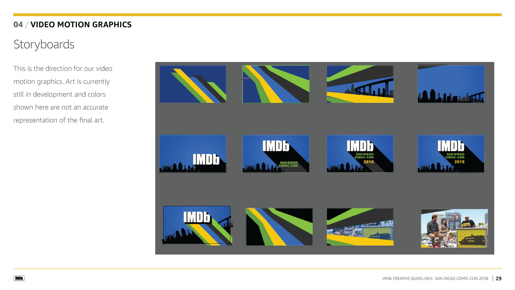 San Diego Comic-Con 2018 Motion Graphics Storyboard